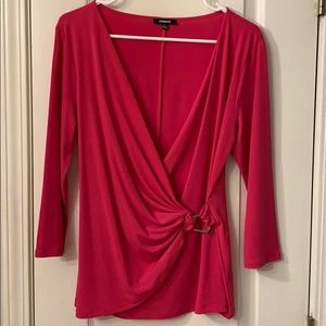 Premise Blouse, quarter length sleeves, fuchsia